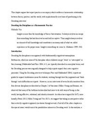 Decoding the disciplines as a hermeneutic practice