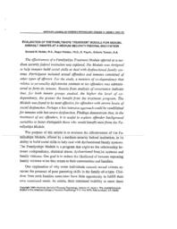 Evaluation of the familyships treatment module for sexual assault inmates at a medium security federal institution