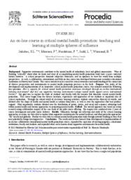 An on-line course in critical mental health promotion: teaching and learning at multiple spheres of influence