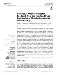 Cutaneous Mechanoreceptor Feedback from the Hand and Foot Can Modulate Muscle Sympathetic Nerve Activity