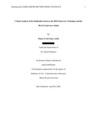 A Critical Analysis of the Similarities between the REID Interview Technique and the PEACE Interview Model