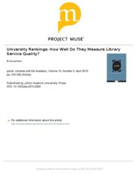 University Rankings: How Well Do They Measure Library Service Quality?