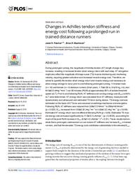 Changes in Achilles tendon stiffness and energy cost following a prolonged run in trained distance runners