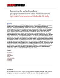 Examining the technological and pedagogical elements of select open courseware