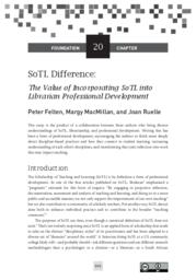 SoTL difference: The value of incorporating SoTL into librarian professional development