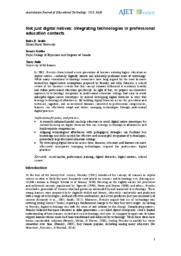 Not just digital natives: Integrating technologies in professional education contexts