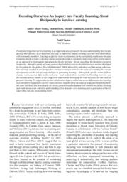 Decoding ourselves : an inquiry into faculty learning about reciprocity in service-learning