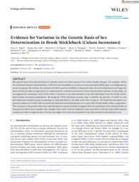 Evidence for variation in the genetic basis of sex determination in brook stickleback (Culaea inconstans)