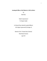Assessing the efficacy of the Fisheries Act 36(3) in Alberta