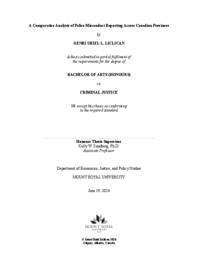 A comparative analysis of police misconduct reporting across Canadian provinces