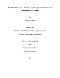 Mental health disclosures and disability claims: an analysis of federal initiatives and challenges facing RCMP officers