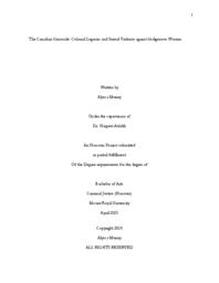 The Canadian genocide: colonial legacies and sexual violence against Indigenous women