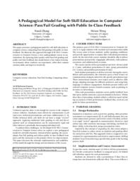 A pedagogical model for soft-skill education in computer science: pass/fail grading with public in-class feedback