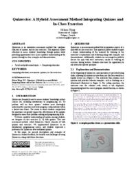 Quizercise: a hybrid assessment method integrating quizzes and in-class exercises