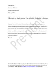 Methods for studying the use of public spaces in libraries